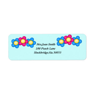 Flower Address Lables Return Address Label