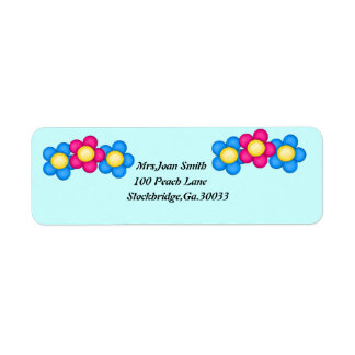Flower Address Lables Return Address Label