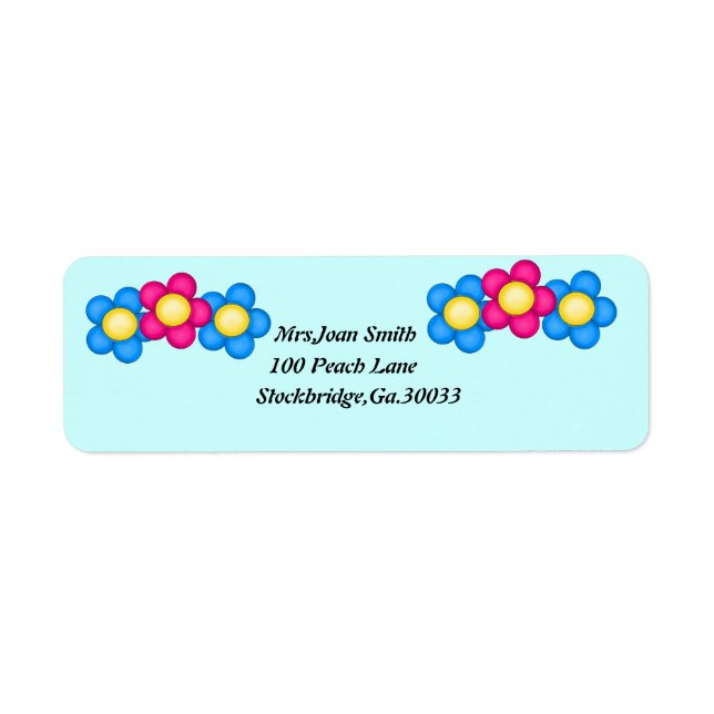 Flower Address Lables Return Address Label (Front)