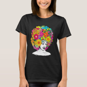 Flower Afro Women Black Queen African American Mel T-Shirt