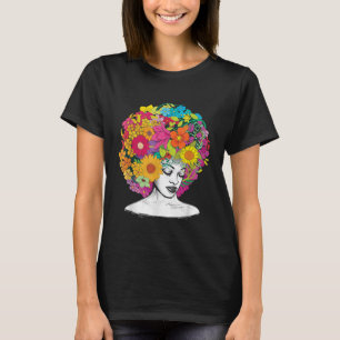 Flower Afro Women Black Queen African American Mel T-Shirt