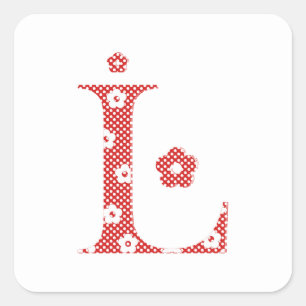 flower alphabet L (red and dots) Sticker