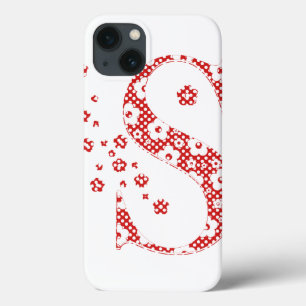 flower alphabet S (red and dots) iPhone 13 Case