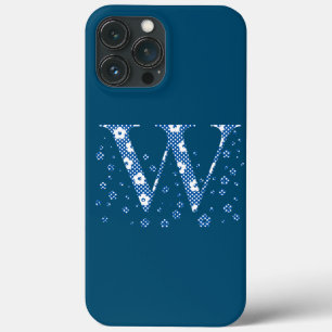 flower alphabet W (blue and dots) Case-Mate iPhone 13 Pro Max Case