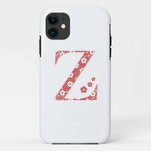 flower alphabet Z (red and dots) iPhone 11 Case