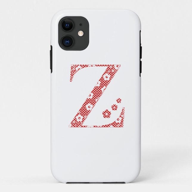 flower alphabet Z (red and dots) Case-Mate iPhone Case (Back)