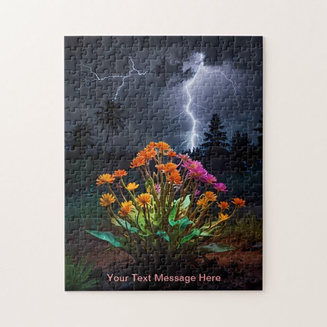 Flower Amidst the Lightning Storm Jigsaw Puzzle (Vertical)