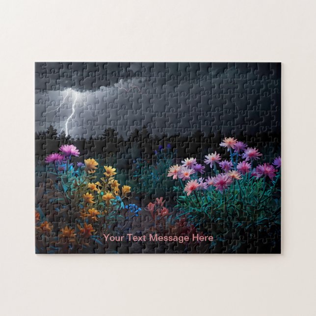 Flower Amidst the Lightning Storm Jigsaw Puzzle (Horizontal)