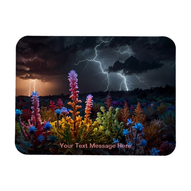 Flower Amidst the Lightning Storm Magnet (Horizontal)