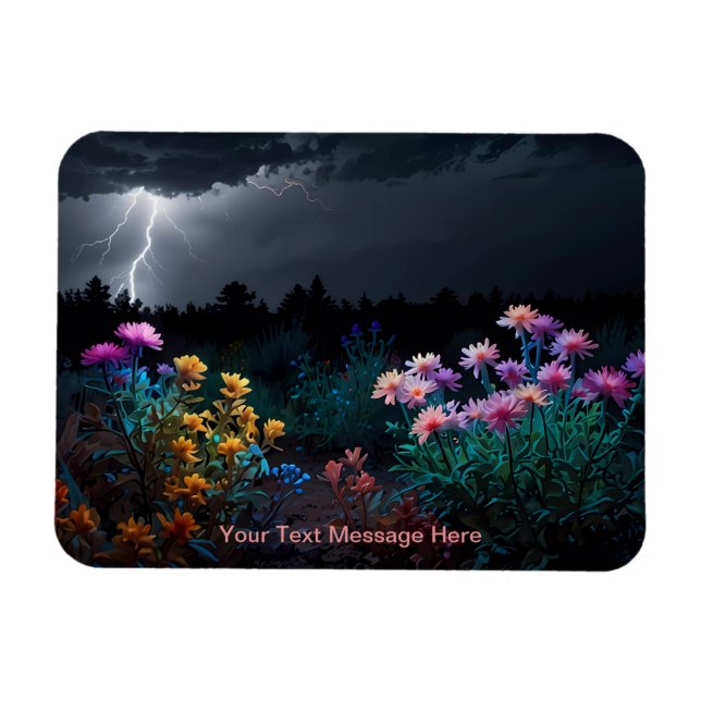 Flower Amidst the Lightning Storm Magnet (Horizontal)