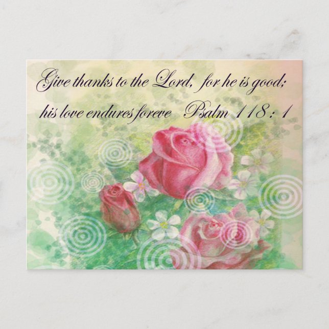 Flower and Bible verse "Rose" Postcard (Front)