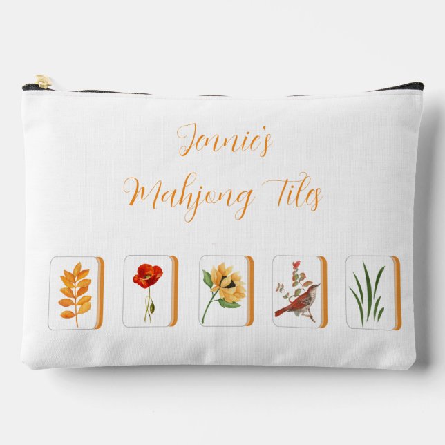 Flower and Bird Bam Mahjong Tile Bag (Front)