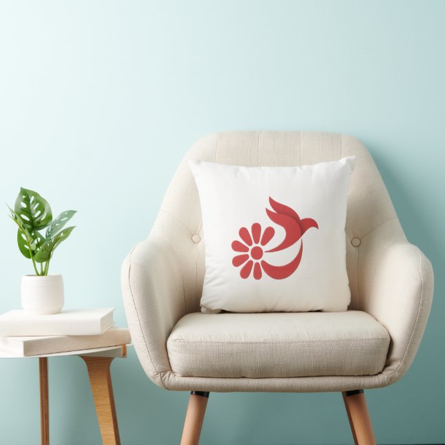 Flower and  Bird Design Cushion (Chair)