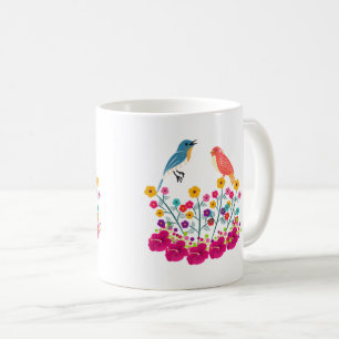 Flower And Birds Colourful Beautiful Coffee Mug