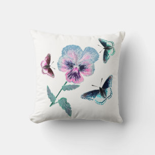 Flower and butterflies. cushion