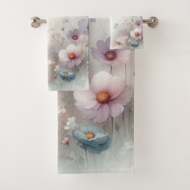 Flower and Butterfly Dance Bath Towel Set (Insitu)