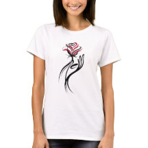 Flower and Hand Line Art