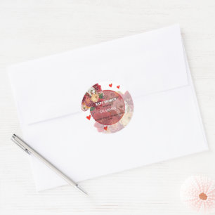 Flower and Heart Baby Shower Invitation Classic Round Sticker