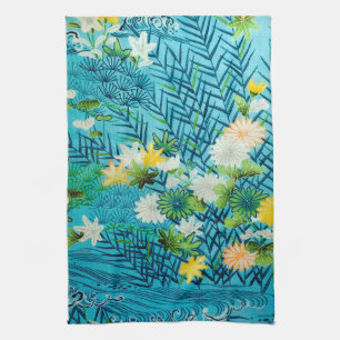 Flower and Leaf, Japanese Design Tea Towel