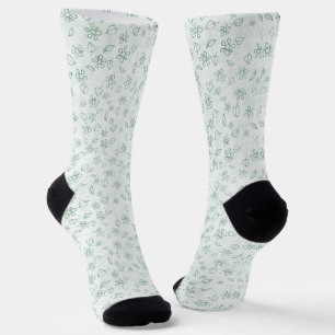 Flower and leaves pattern  socks