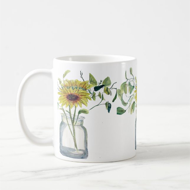 Flower and Margarite Style Coffee Mug (Left)