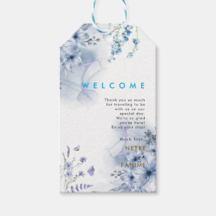 Flower and Pink Leaf Wedding Welcome Gift Tags