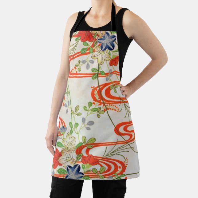 Flower and Running Water, Japanese Design Apron (Insitu)