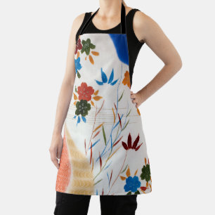 Flower and Running Water, Japanese Design Apron