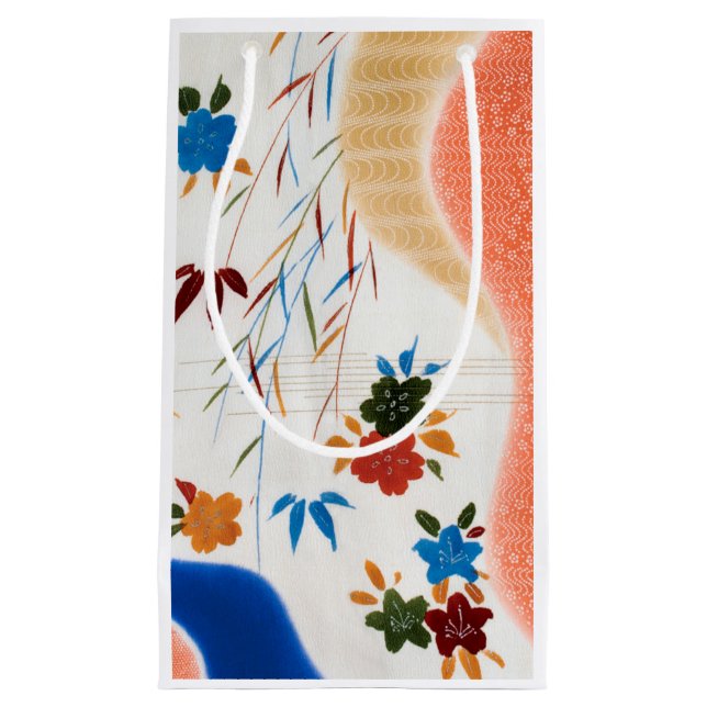 Flower and Running Water, Japanese Design Small Gift Bag (Front)