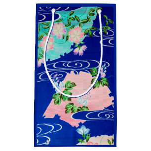 Flower and Running Water, Japanese Design Small Gift Bag