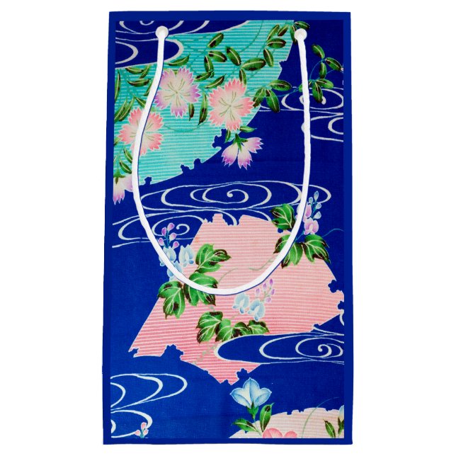 Flower and Running Water, Japanese Design Small Gift Bag (Front)