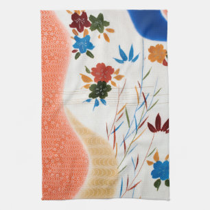 Flower and Running Water, Japanese Design Tea Towel