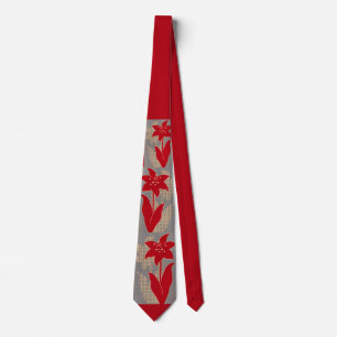 flower and shadow flower print tie