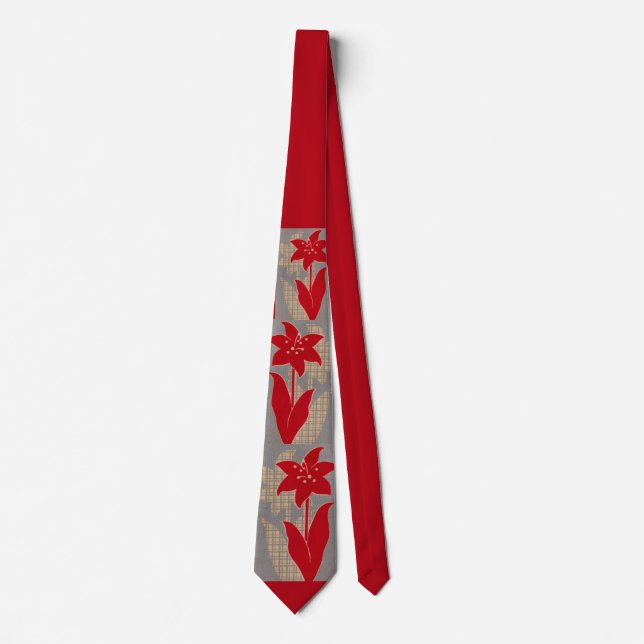 flower and shadow flower print tie (Front)