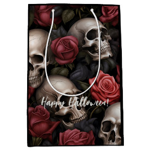 Flower and Skulls Medium Gift Bag