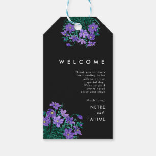 Flower and white Leaf Wedding Welcome Gift Tags