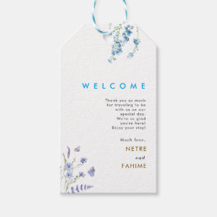 Flower and white Leaf Wedding Welcome Gift Tags