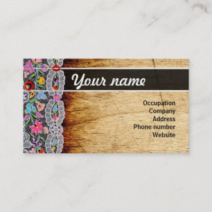 Flower and wood namecard