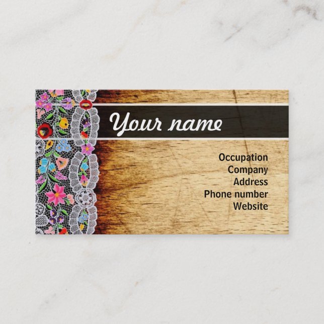 Flower and wood namecard (Front)