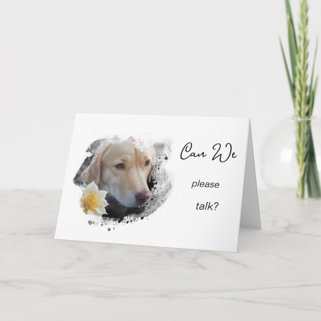 *~ Flower AP61 Can We Talk -  Unhappy dog Card (Front)