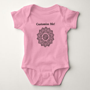 Flower Applique with Jacquard Material ANY COLOR Baby Bodysuit