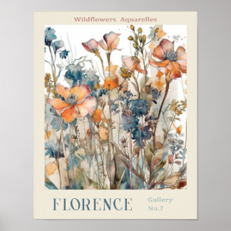 Flower Aquarelles Market Florence No. 7 Gallery Poster