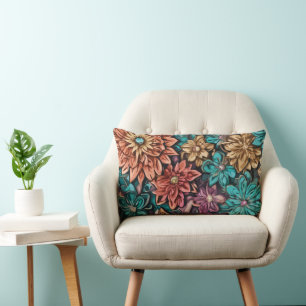 Flower arrangement lumbar cushion