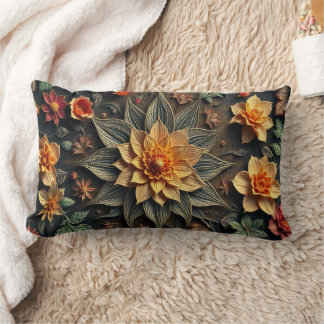 Flower arrangement lumbar cushion