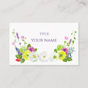 FLOWER ARRANGEMENT WATER COLOR ILLUSTRATION BUSINESS CARD