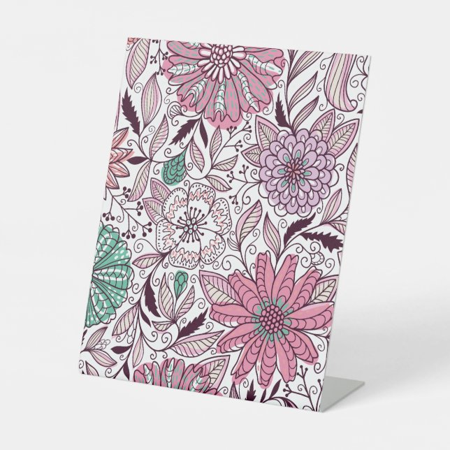 flower arranging patterns pedestal sign (Front)