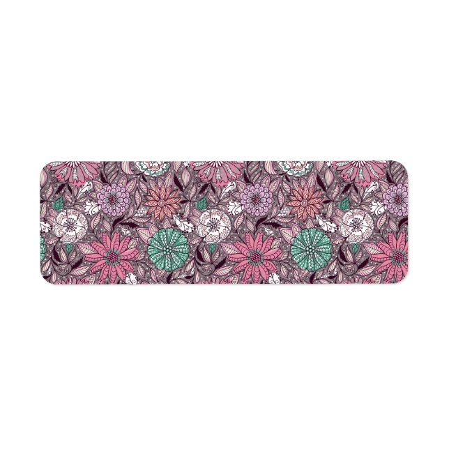 flower arranging patterns return address label (Front)