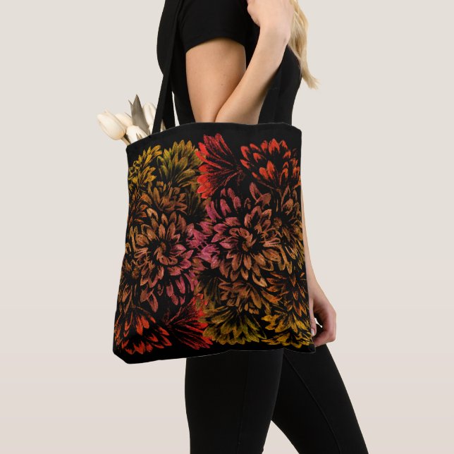 Flower Art Bags Floral Art Tote Bags  (Close Up)