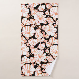 flower art design bath towel