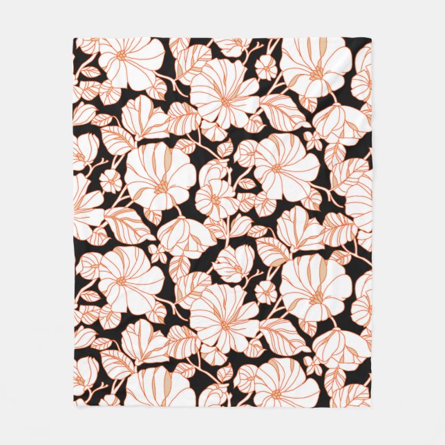 flower art design fleece blanket (Front)
